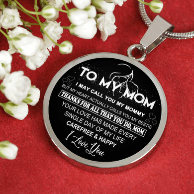 To My Mom Necklace Perfect Gift For Mom -Thanks For All That You Do, Mom I Love You  1058ms