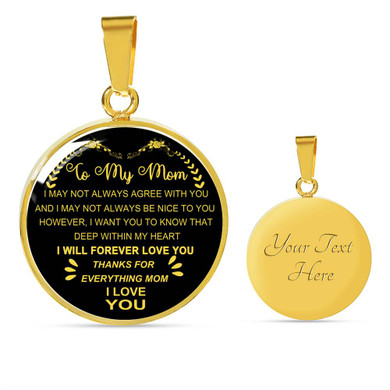 To My Mom Necklace Perfect Gift For Mom -Thanks For Everything, Mom I Love You  1059mg