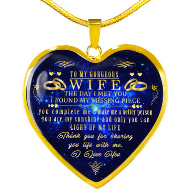 To my wife necklace, luxury necklace for wife from husband, amazing wife heart necklace, special necklace for wife - thank you for sharing your life with me - I love you 609whg To my wife necklace, luxury necklace for wife from husband, amazing wife heart necklace, special necklace for wife - thank you for sharing your life with me - I love you 609whg