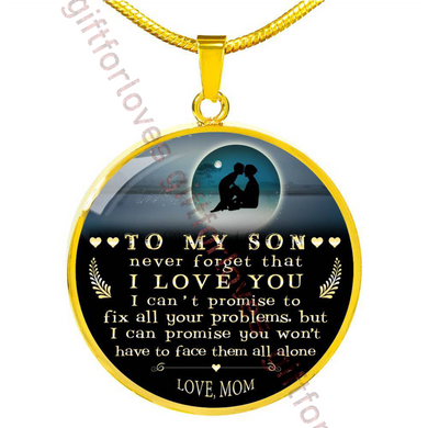 To my son necklace, best gift for son, special birthday gift for son from mom - never forget that I love you . . . 551smg