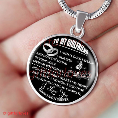 To My Girlfriend Luxury Necklace: Christmas Necklace For Girlfriend - 'How Your Smile Makes My Heart Skip A Beat And How Everytime I'm With You, I Feel So Complete, I Love You, Always And Forever' - 631gs To My Girlfriend Luxury Necklace: Christmas Necklace For Girlfriend - 'How Your Smile Makes My Heart Skip A Beat And How Everytime I'm With You, I Feel So Complete, I Love You, Always And Forever' - 631gs