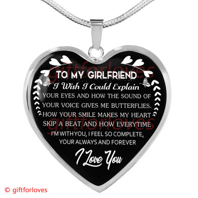 To My Girlfriend Luxury Necklace: Romantic Surprises For Your Girlfriend - 'How Your Smile Makes My Heart Skip A Beat And How Everytime I'm With You, I Feel So Complete, I Love You, Always And Forever' - 616gs To My Girlfriend Luxury Necklace: Romantic Surprises For Your Girlfriend - 'How Your Smile Makes My Heart Skip A Beat And How Everytime I'm With You, I Feel So Complete, I Love You, Always And Forever' - 616gs