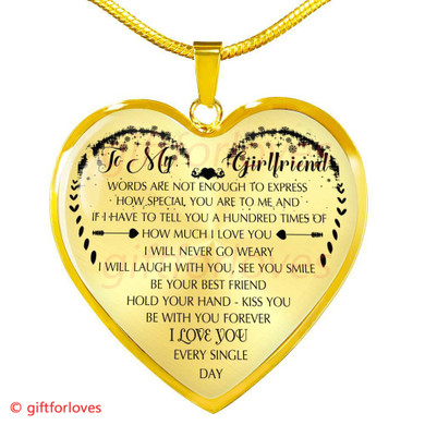 To My Girlfriend Luxury Necklace:  Best Gift For Girlfriend Romantic Necklace, Birthday Gifts For Girlfriend 359GFSO
