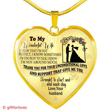 To My Wife Luxury Necklace - Pendant Romantic Chain - Best Gift For Her  Amazing Necklace 251WSO