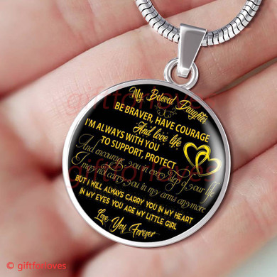 To My Beautiful Daughter Luxury Necklace:  Birthday Gift For Daughter, Amazing Necklace "Love You Forever"495DAG