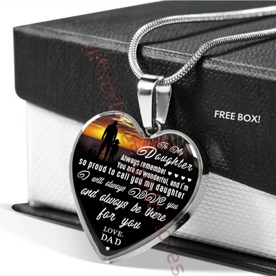 To my daughter necklace, amazing daughter gift, luxury necklace for daughter, best birthday gift for daughter, father and daughter necklace, special daughter gift 405dhds
