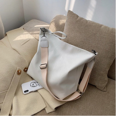 [BXX] Solid Color PU Leather Shoulder Bags For Women 2020 Large Capacity Crossbody Messenger Bag Female Travel Handbags HK259