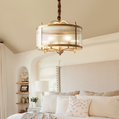 Vintage Glass Copper Living room Pendant lamp Circular High Quality Hanglamp Home Decoration Pendant Lights Dining room Lamp