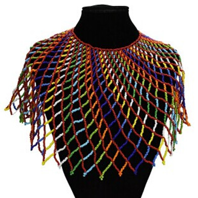 Unique Ethnic Boho Multilayer Bib Resin Bead Chunky Necklaces & Pendants Sets Collier Women Statement Maxi African India Jewelry