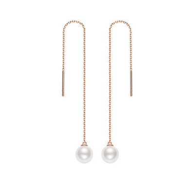 Thaya New s925 silver Pearl Earrings Tassel Rose Gold 9cm Drooping Handmade Pearl Silver Earring For Women 2020 Fine Jewelry Gif