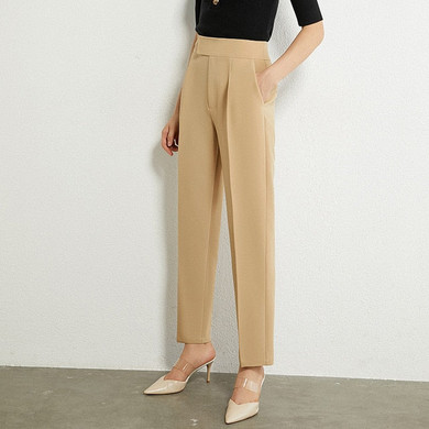 AMII Minimalism Autumn Women's Pants Causal Olstyle High Waist Solid Straight Pants Women Ankel-length Female Pants 12070322