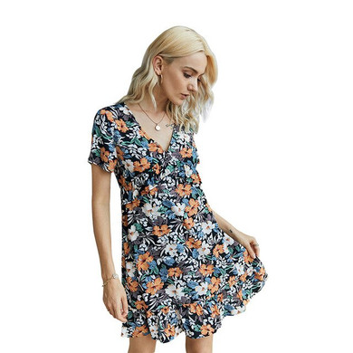 MIOFAR Summer 2020 Dresses for Women Elegant Casual Vestido Robe Ete Femme Short Sleeve V-neck Sexy Holiday Party Women Dress