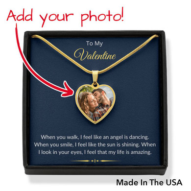 To My Valentine Luxury Pendant Necklace (Upload Your Photo)