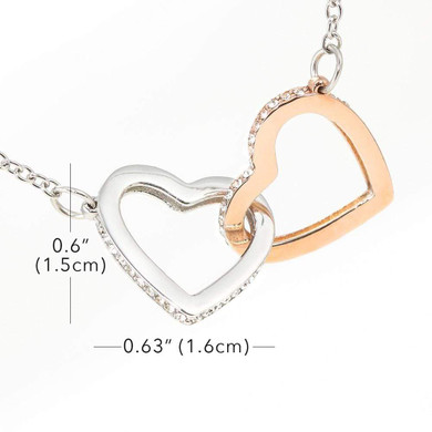 "To My Daughter" Joined Hearts Pendant Necklace Gift Set (Cubic Zirconia Crystals)