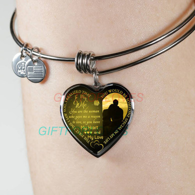 To my wife: Gift Ideas for wife, beautiful wife bangle, wife bangle, to my wife bangle, best gifts for wife, birthday gifts for wife, husband and wife bangle 934fwgb