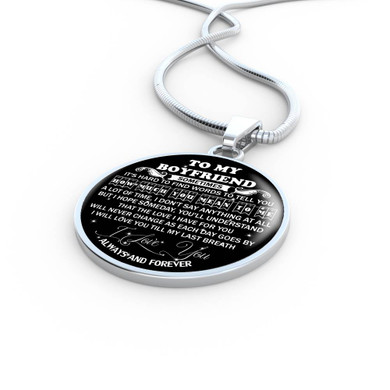 To My Boyfriend Luxury Necklace: Necklace For Boyfriend, Valentine Gift For Boyfriend, Unique Gift For Boyfriend 558BS