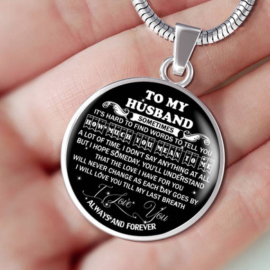 To My Husband Luxury Necklace: Husband And Wife Necklace, Necklace For Husband, Valentine Gift For Husband 557HS