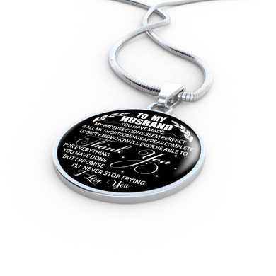 To My Husband Luxury Necklace: Unique Gift For Husband, Necklace For Husband, Valentine Gift For Husband 553HS