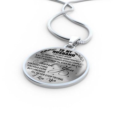 To My Husband Luxury Necklace: Unique Gift For Husband, Necklace For Husband, Valentine Gift For Husband 553HO