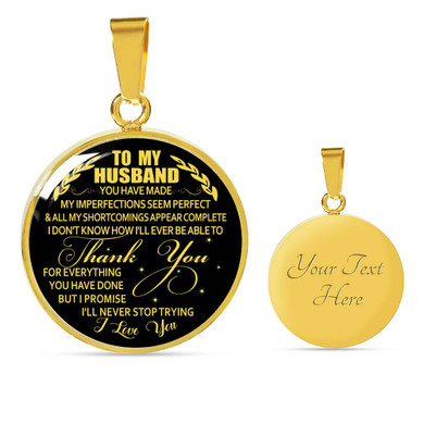 To My Husband Luxury Necklace: Unique Gift For Husband, Necklace For Husband, Valentine Gift For Husband 553HG