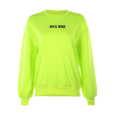 Lovely Neon Colors Women SweatShirts, Casual Stylish Long Sleeves Pullover
