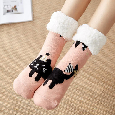 Women Solid Non-slip Warm Floor Socks