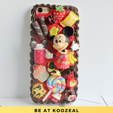 【KOOZEAL】DIY Unique Whipped Cream Effect Phone Case --- Minnie Mouse