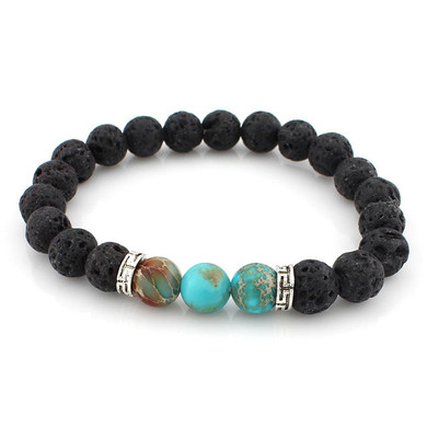 Vibrant Lava Stone Beads Bracelet