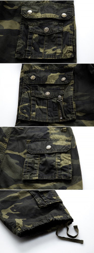 Military Camouflage Multi-Pocket Cargo Shorts