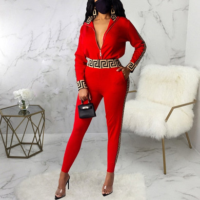 Women 2 Pieces Set Fitness Tracksuit Long Sleeve Zipper Top+Leggings Fashion Office Lady Outfits