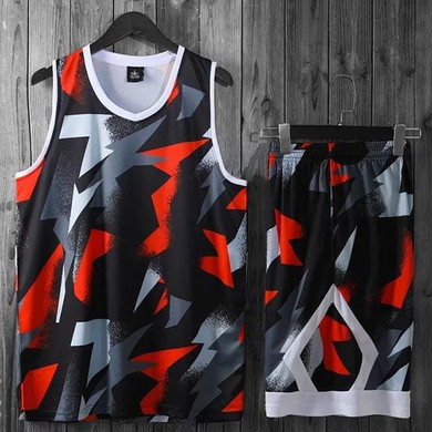 2020 New Personality Men Basketball Set Uniforms kits Sports clothes Kids basketball jerseys college tracksuits DIY Customized