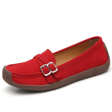loafer shoes for women solid red clip loafers