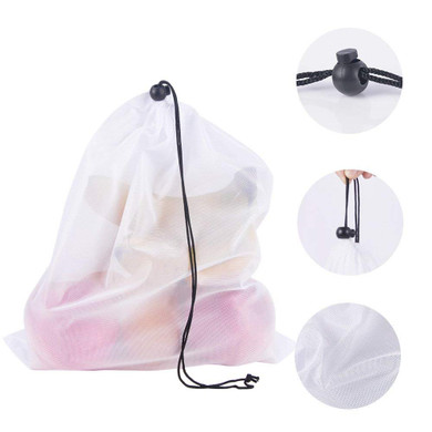 DCOS 15pcs Eco Friendly Reusable Mesh Produce Bags, Transparent Washable