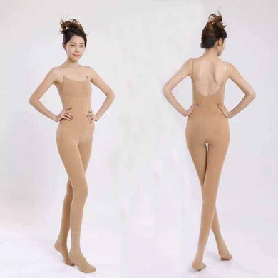 Adults Skin Color Latin Tights For Dance Women Seamless Dance Underwear Collant Girls Ballet Tights With Ballet Bodysuit Leotard