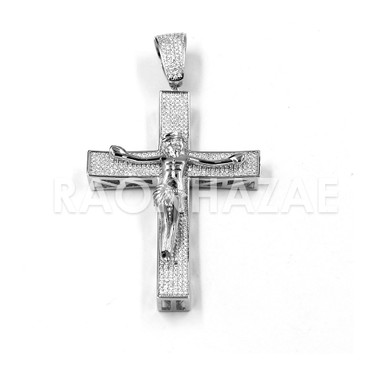 New Lab diamond Micro Pave JUMBO Jesus Crucifix Pendant.