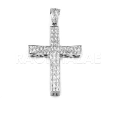 New Lab diamond Micro Pave JUMBO Jesus Cross Pendant.