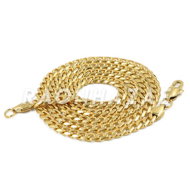 Stainless Steel Gold Hamsa Pendant w/Cuban Chain