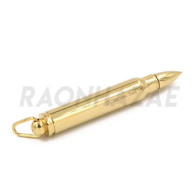 Stainless Steel Gold Pistol Hand Gun Pendant w/ 5mm Miami Cuban Chain