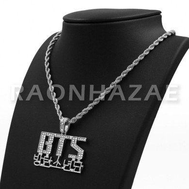 BTS Army Concert Korean Lettered Pendant w/ 4mm Rope Chain BTS Army Concert Korean Lettered Pendant w/ 4mm Rope Chain