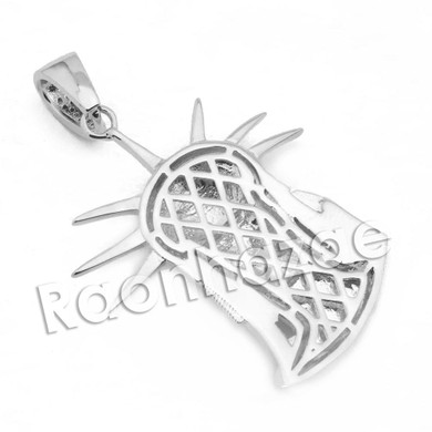 Lab diamond Micro Pave Libertas Pendant w/ Miami Cuban Chain BR065