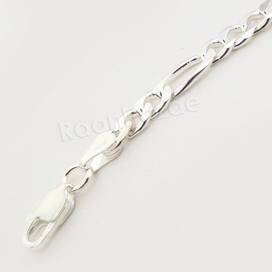 Italian .925 Sterling Silver EAGLE Pendant 5mm Figaro Necklace S05