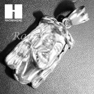 Mens Hip Hop Stainless steel Silver Jesus Face Pendant SS003