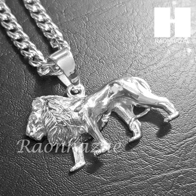 316L Stainless steel Silver King Lion w/ 5mm Cuban Chain SG06 316L Stainless steel Silver King Lion w/ 5mm Cuban Chain SG06