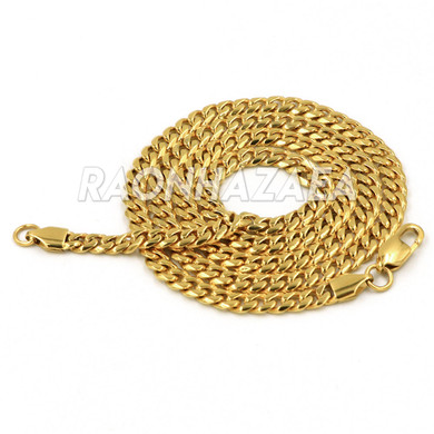Hip Hop Iced Stainless Steel Gold Egyptian Nefertiti Side Pendant W Cuban Chain