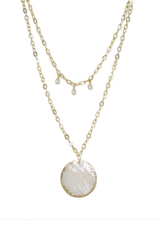 Darling Coin Shell Gold Plated Layered Necklace