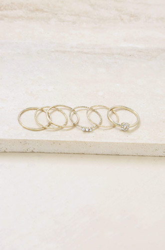 Dainty Gold Stacking Ring Set of 6