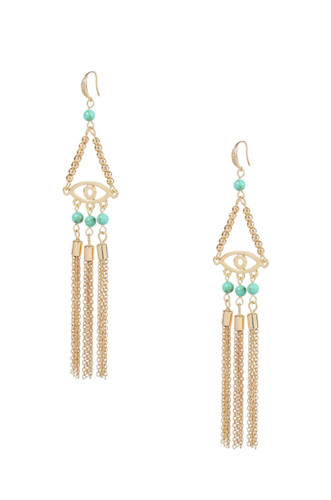 All Eyes On Me Earrings in Turquoise and Gold
