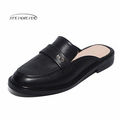 Women flat shoes 2020 genuine leather sneakers round toe flats platform brogues ladies summer woman gladiator flat shoes