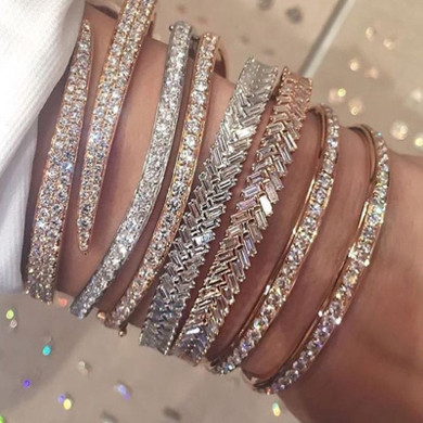 Gorgeous micro paved clear adjustable Bracelets