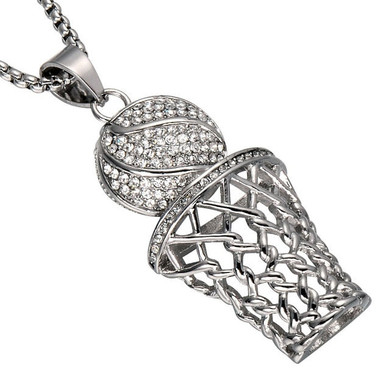 Iced Out Basketball Pendant Chain